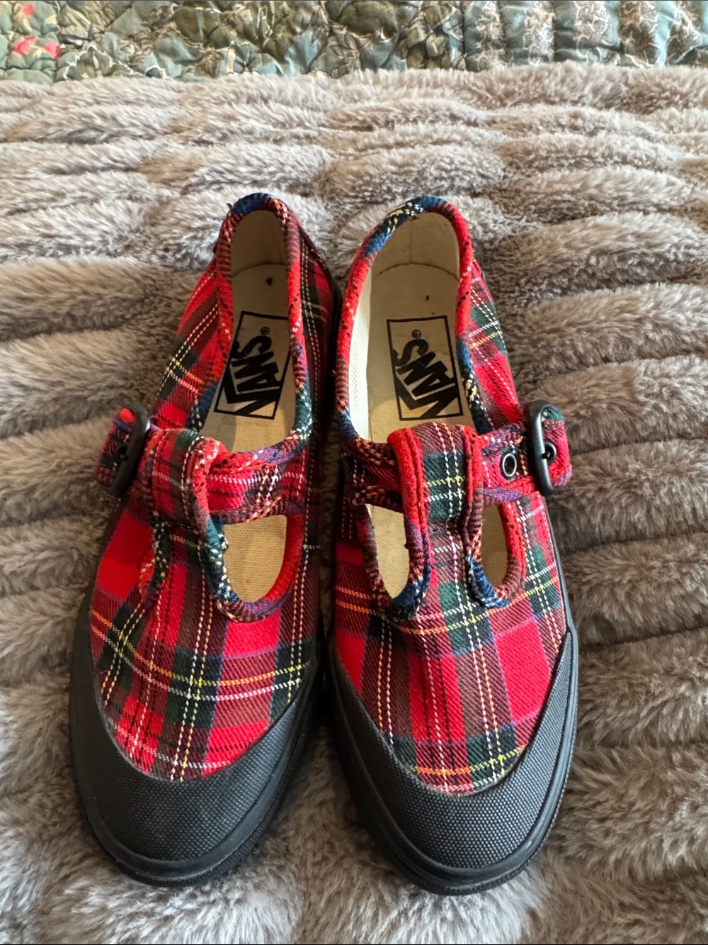 Vans Red Plaid Mary Jane Sneakers